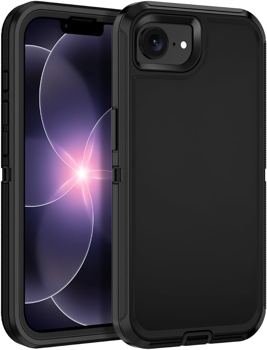 Casenplaza for iPhone 17e Case,iPhone 16e Case Heavy Duty Shockproof Dropproof 3-Layer Full Body Protection [Without Screen Protector] Tough Cover for Apple iPhone 17e/16e 6.1",Black - Product Image