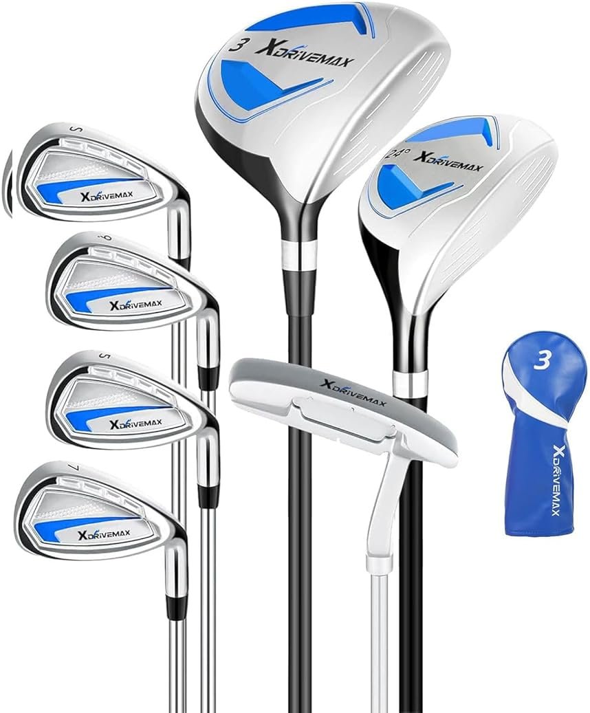 XDriveMax 7-Piece Complete Golf Clubs Set for Men & Women (Left/Right Hand), Advanced Performance Set with Fairway Wood, Hybrid, Irons and Putter, Regular Flex (No Golf Bag Included) - Product Image
