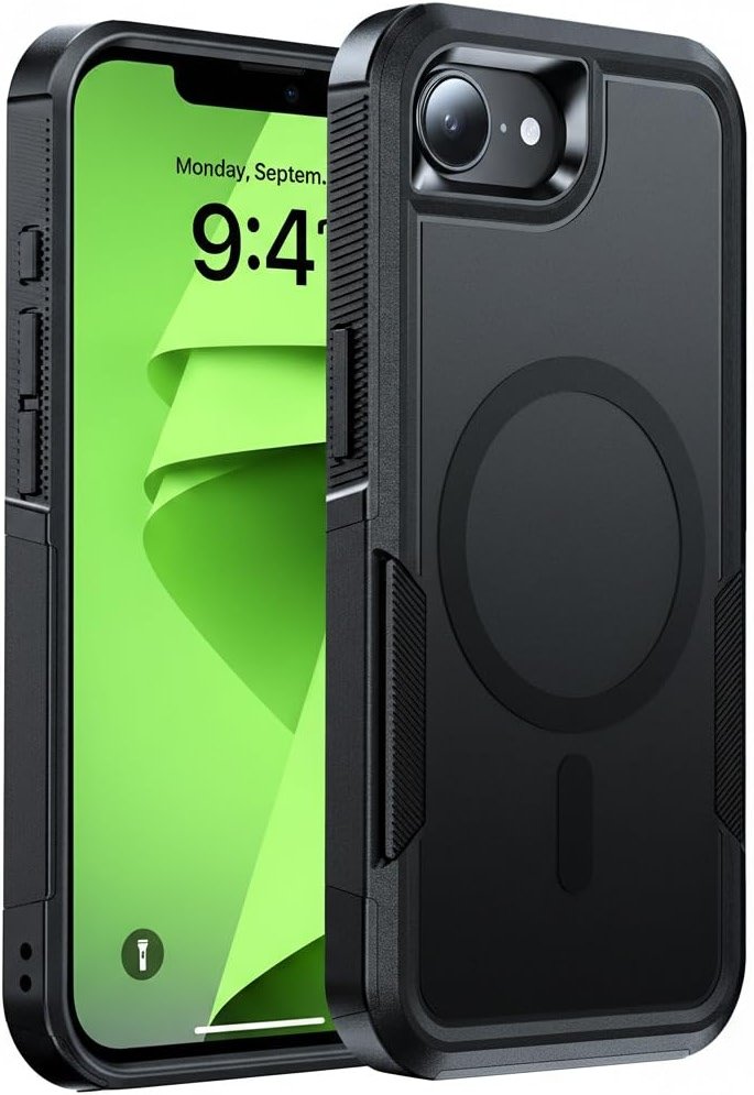 DEVISELOVE Magnetic for iPhone 17e Case Military-Grade Dual-Layer Shockproof, Rugged Heavy Duty Protective Cover [Compatible with Magsafe] Anti-Fingerprint Anti-Scratch 17e Phone Case 6.1”, Black - Product Image