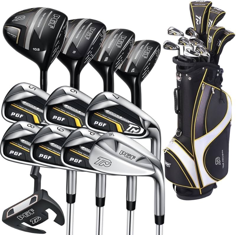 PGF Golf Gold TP Complete Golf Club Package Set for Men & Women [17-Pieces] [Flex: Regular] - Product Image