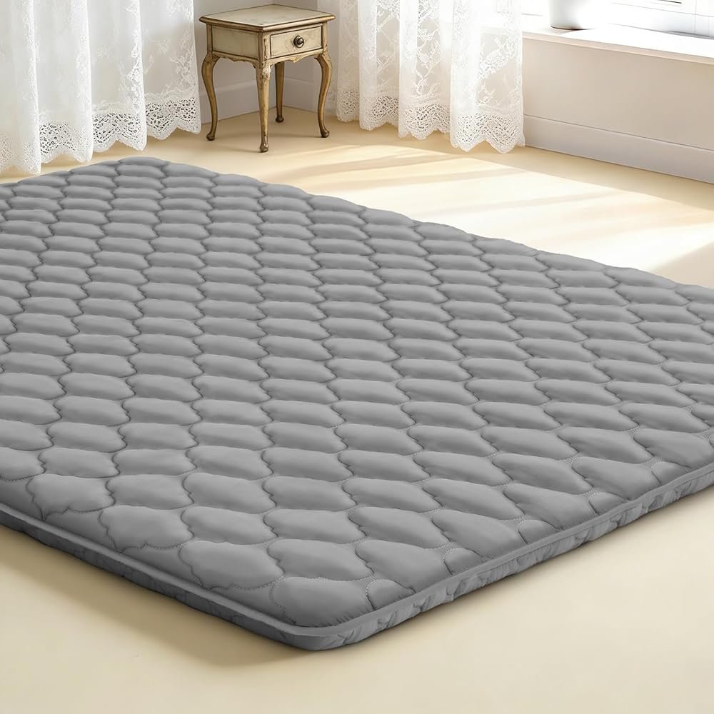 CypherX Japanese Futon Floor Mattress Twin Size 39"×80", Thicken 5-Layer Japanese Tatami Mat Floor Bed Foldable Roll Up Sleeping Pad, Ideal for Comfort and Support, Kids Floor Lounger Pillow Bed Sofa - Product Image