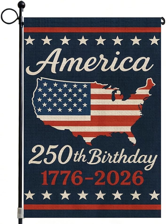 USA 250th Anniversary Garden Flag 12x18 Double-Sided, Patriotic Outdoor Yard Decor 1776-2026 for 4th of July Independence Day, Summer Outside Porch Decorations - Product Image