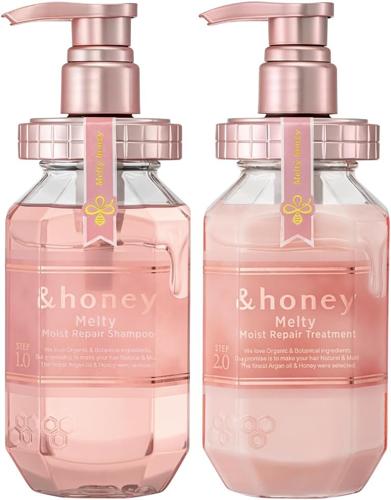 [Genuine Product] &honey Melty Moist Repair Shampoo & Conditioner Set 440mL+450g/14.87.fl.Oz+15.69Oz Sulfate-Free Moisturizing Hair Care Tame Frizz Waves - Product Image