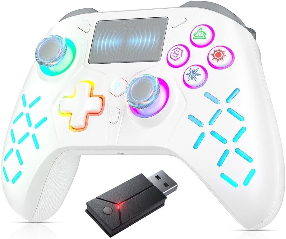 Gamrombo Gaming Controller for PlayStation 5 / PS5, PS4/PS3/PC/Switch/Steam Deck/Mac/Android/iOS with RGB LED Lights, Hall Triggers, Hall Joysticks, Marco, Audio Jack - Need to upgrade - Product Image