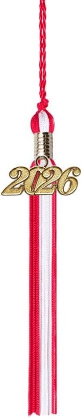 Class Act Graduation Kindergarten Graduation Tassel - Gold Charm - 2 Color, 2026, Red/White - Product Image