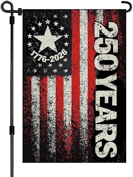 250 Anniversary USA Garden Flag, Double Sided Waterproof Distressed Patriotic Flag 1776-2026, Outdoor Yard Decor 12x18 - Product Image