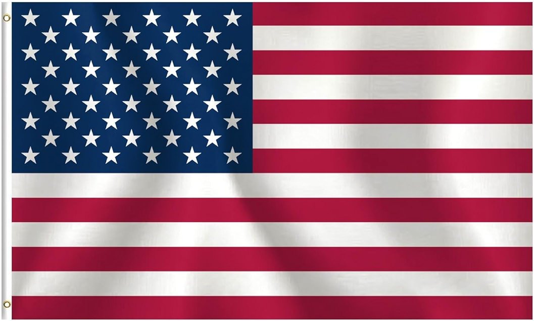American Flag 3x5 Ft for Outside, USA Patriotic Banner with Brass Grommets, Fade Resistant Polyester for Indoor Outdoor Decor, 4th of July, Memorial Day, Veterans Day - Product Image