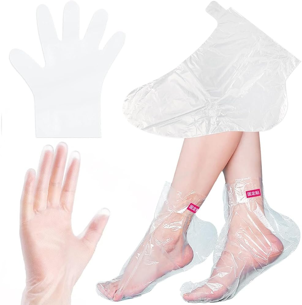 Paraffin Wax Liners for Feet and Hand, 200pcs Larger and Thicker Plastic Hand and Foot Bags, Plastic Paraffin Bath Mitt Glove and Sock Liners Paraffin Wax Mitts (Paraffin Gloves for Hands and Foot) - Product Image