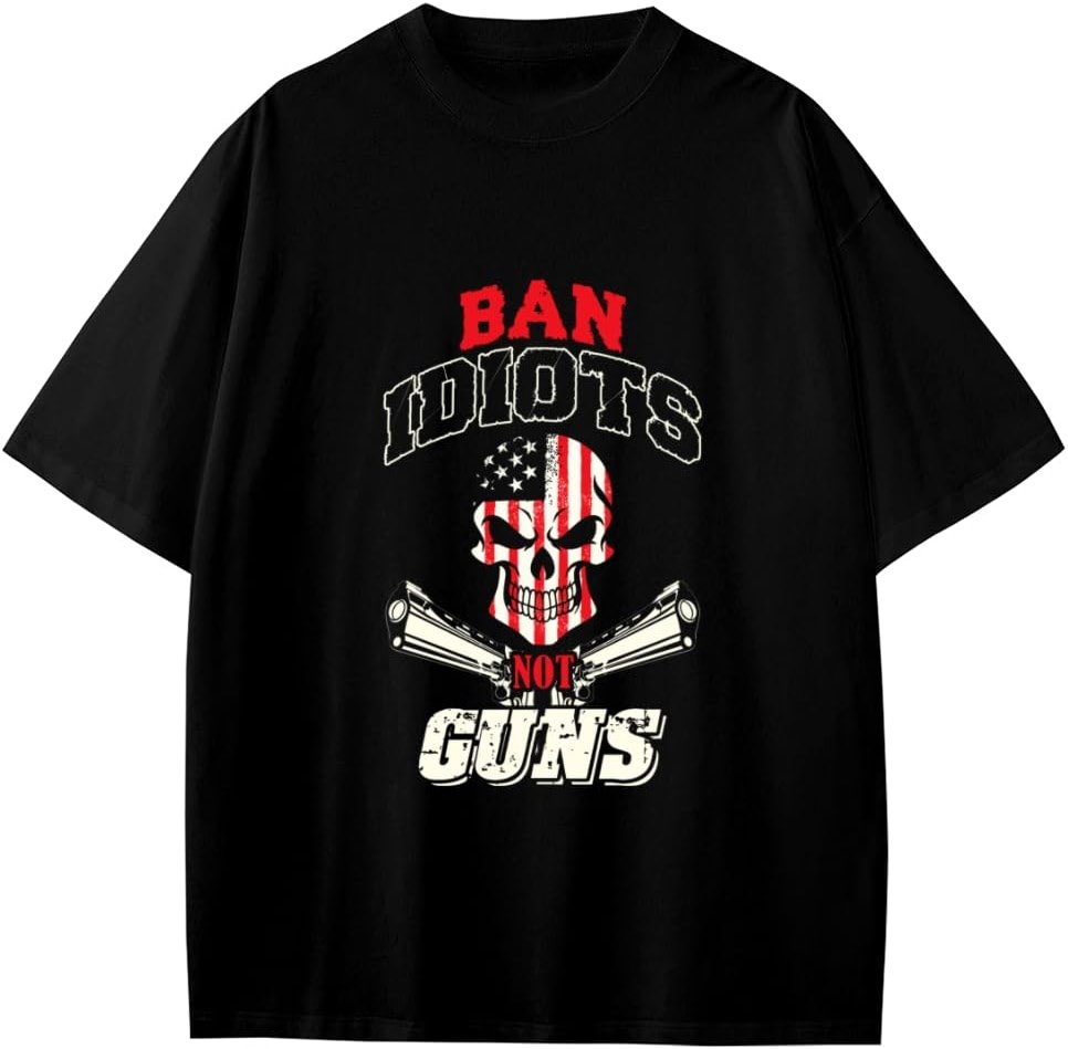 Teen's T Shirt,ban Idiots not Guns,Teens Short Sleeve Graphic Summer Top Clothes - Product Image