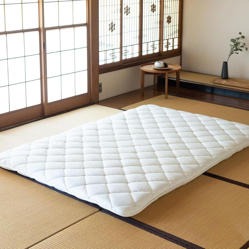 EMOOR Japanese Futon Mattress Premium CLASSE Full, Floor Sleeping Mat Tatami Shikibuton Igusa Natural Cotton - Product Image