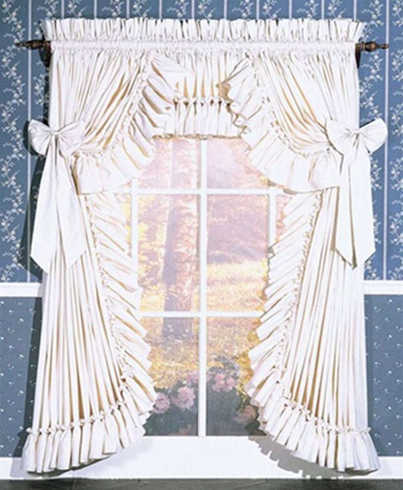 Pauls Home Fashions Carolina Country Priscilla Curtain Natural 100W x 84L - Image 1