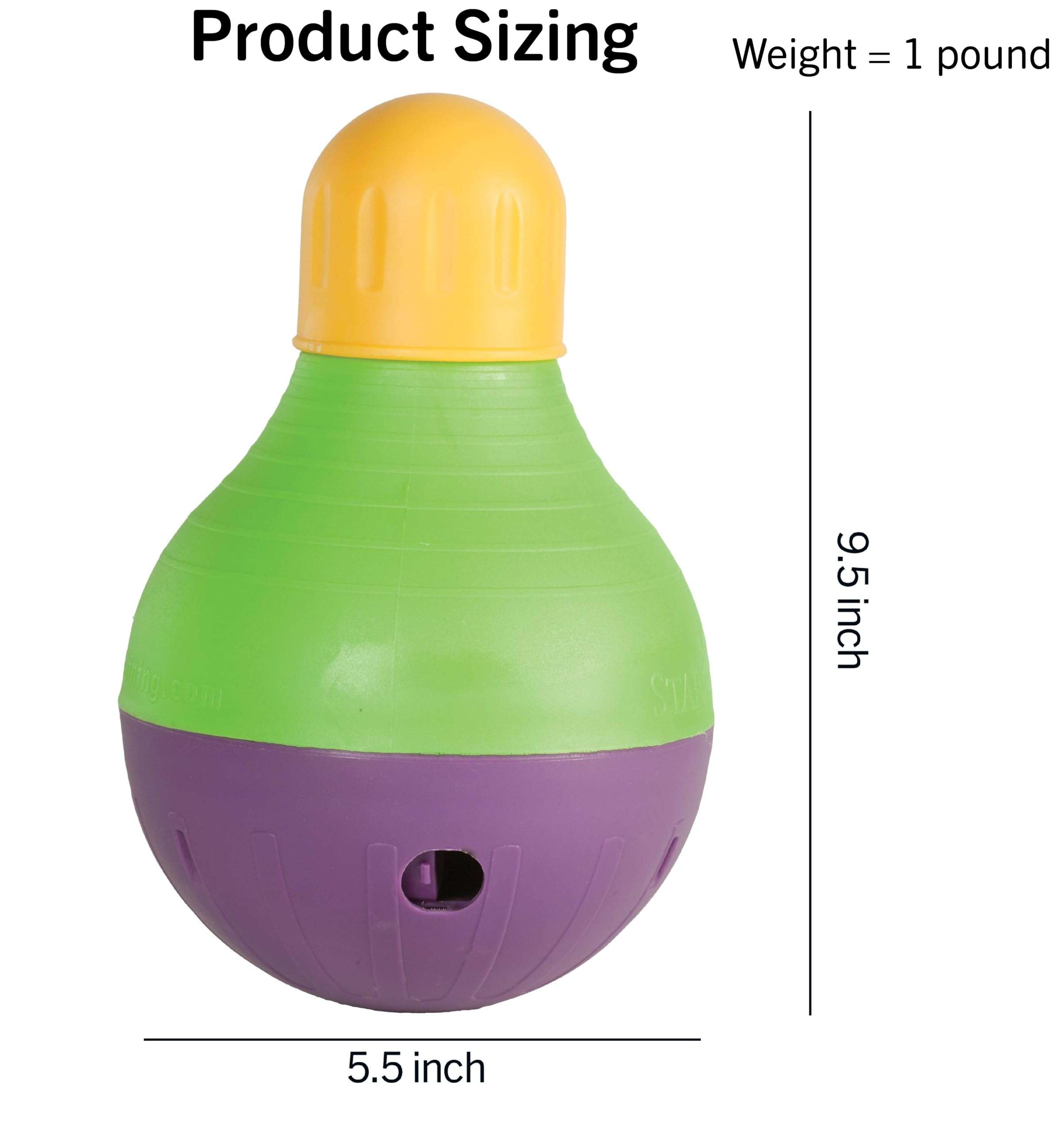 Starmark Bob-A-Lot Interactive Dog Pet Toy, Large, Yellow/Green/Purple - Image 5
