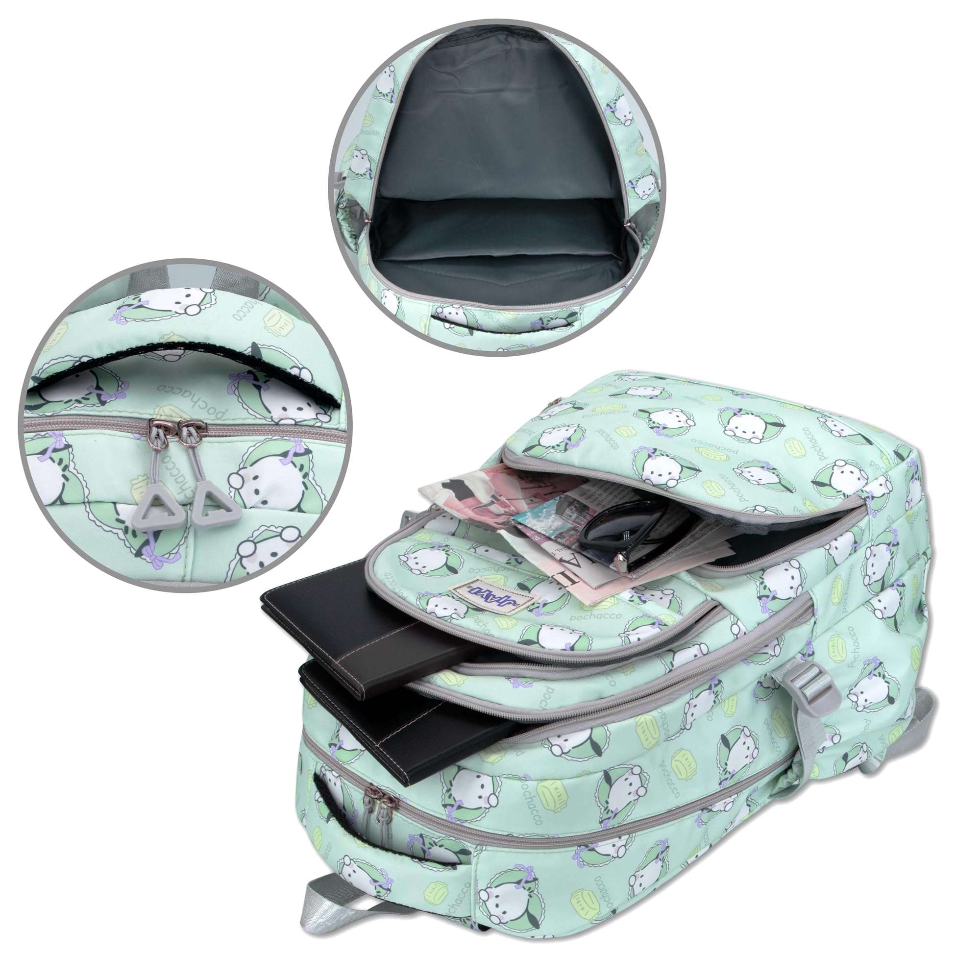 Roffatide Anime Pochacco All Over Print Large Capacity Casual Backpack Laptop Backpack Travel Hiking Rucksack Bike Backpack Blue - Image 6
