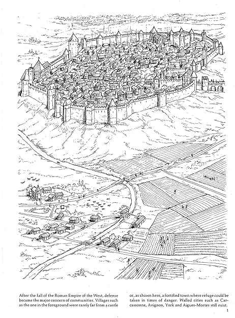 Life In A Medieval Castle and Village Coloring Book: The World of the Middle Ages Through Castles, Crafts, and Community Life (Dover World History Coloring Books) - Image 3