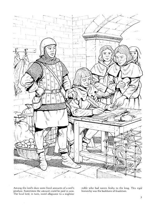 Life In A Medieval Castle and Village Coloring Book: The World of the Middle Ages Through Castles, Crafts, and Community Life (Dover World History Coloring Books) - Image 5