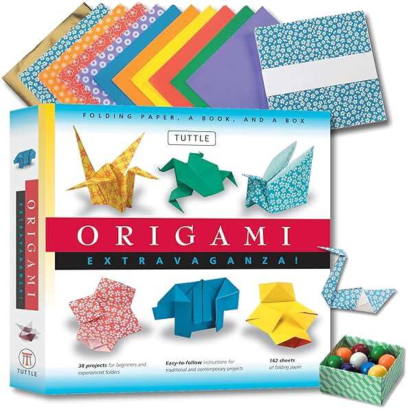 Origami Extravaganza! Folding Paper, a Book, and a Box: Origami Kit Includes Origami Book, 38 Fun Projects and 162 Origami Papers: Great for Both Kids and Adults - Image 1