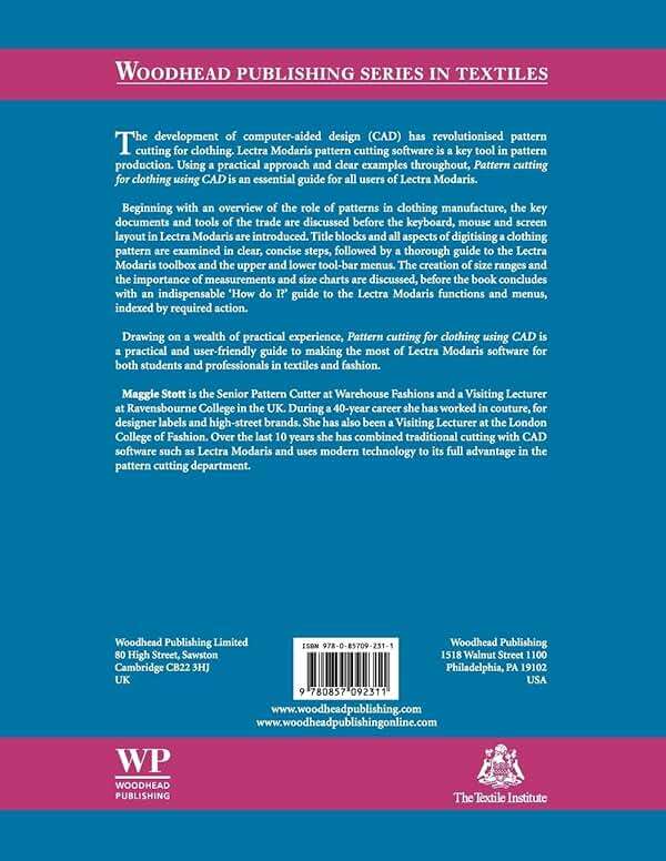 Pattern Cutting for Clothing Using CAD: How to Use Lectra Modaris Pattern Cutting Software (Woodhead Publishing Series in Textiles) - Image 2