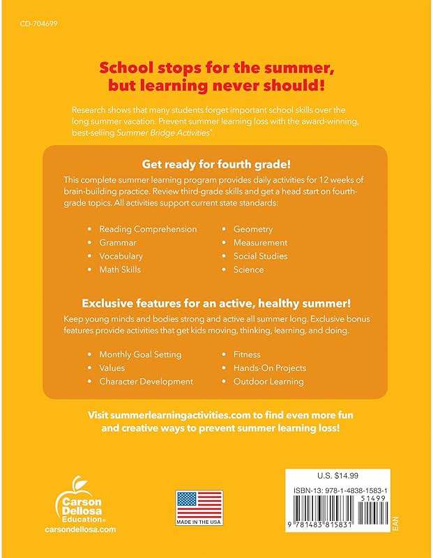 Summer Bridge Activities 3rd to 4th Grade Workbook, Activity Book with Math, Reading Comprehension, Science, Fitness, Social Studies, Writing Practice, and Flash Cards (Volume 5) - Image 2