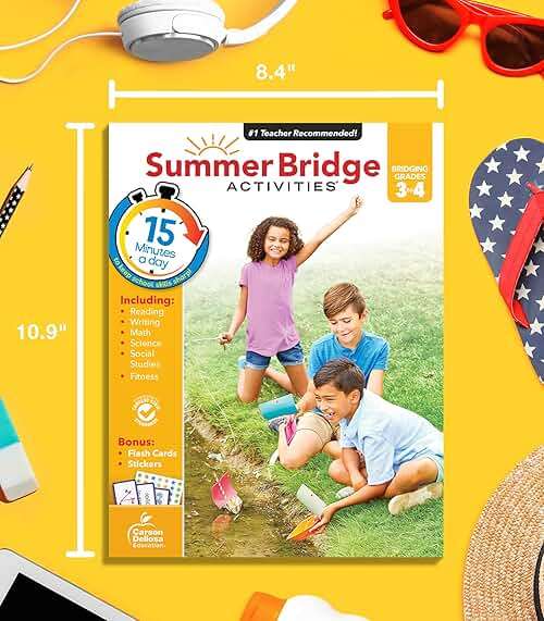 Summer Bridge Activities 3rd to 4th Grade Workbook, Activity Book with Math, Reading Comprehension, Science, Fitness, Social Studies, Writing Practice, and Flash Cards (Volume 5) - Image 9