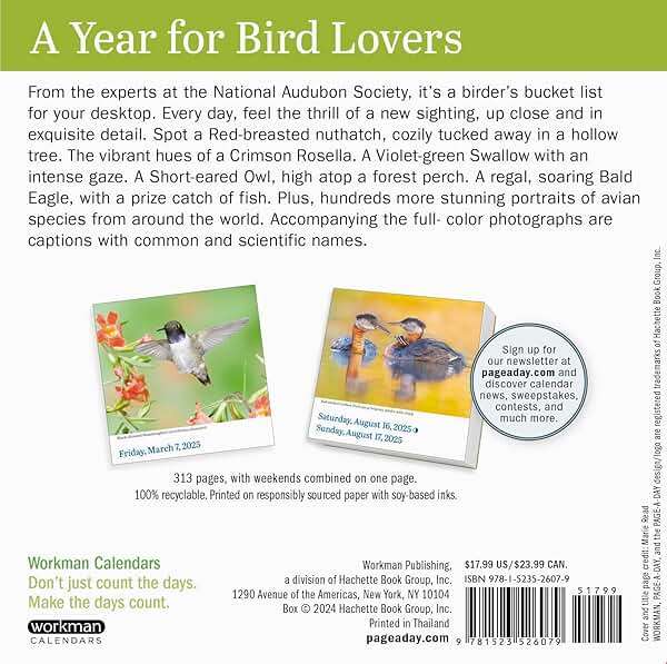 Audubon Birds Page-A-Day® Calendar 2025: The World's Favorite Bird Calendar - Image 2