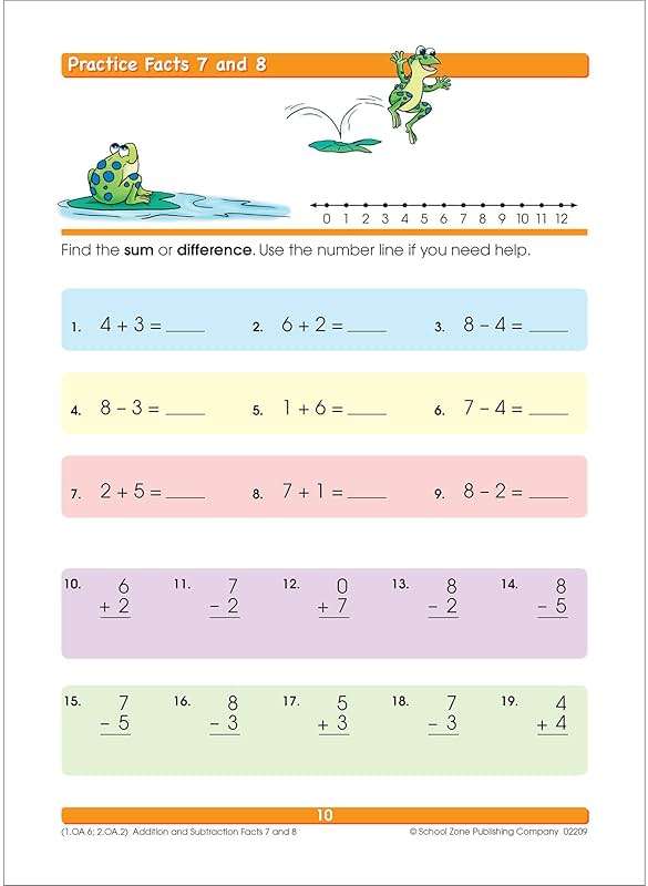 School Zone Addition & Subtraction Workbook: 64 Pages, 1st Grade, 2nd Grade, Elementary Math, Sums, Differences, Place Value, Regrouping, Fact Tables, Ages 6-8 (I Know It! Book Series) - Image 3