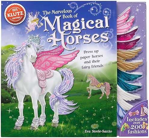 Klutz The Marvelous Book of Magical Horses: Dress Up Paper Horses & Their Fairy Friends Book , 10.25" Length x 0.75" Width x 9.5" Height - Image 1
