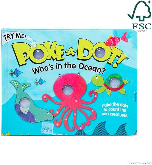 Melissa & Doug Poke-a-Dot! Who’s in the Ocean? Interactive Children's Board Book with Buttons to Pop, Educational Sensory Toy for Toddlers & Preschoolers Ages 3+ - FSC Certified - Image 6