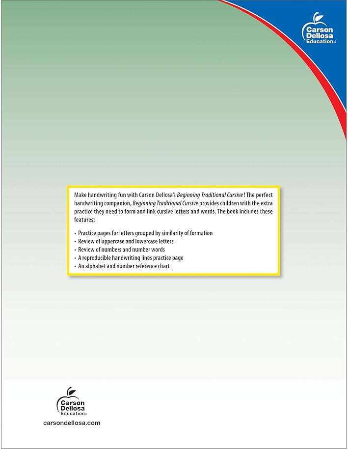 Carson Dellosa Grades 1-3 Beginning Traditional Cursive Handwriting Workbook, Writing Book With Dry Erase Number and Letter Tracing Activities, Classroom or Homeschool Curriculum - Image 2