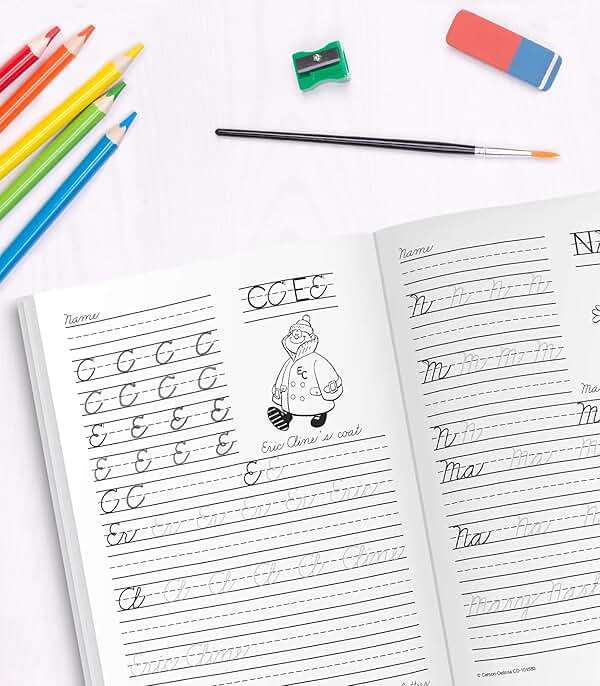 Carson Dellosa Grades 1-3 Beginning Traditional Cursive Handwriting Workbook, Writing Book With Dry Erase Number and Letter Tracing Activities, Classroom or Homeschool Curriculum - Image 7