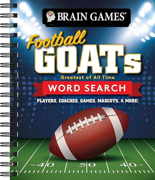 Brain Games - Football GOATs (Greatest of All Time) Word Search: Players, Coaches, Games, Mascots, & More! - Image 1