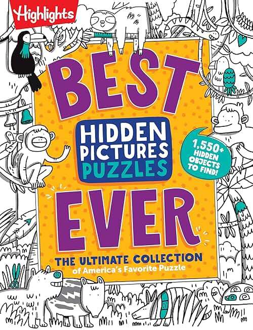 Best Hidden Pictures Puzzles EVER: 144-Page Puzzle Book with Over 1,500 Hidden Objects, Classic Search-and-Find Puzzles and Travel Activities for Kids Ages 6 and Up (Highlights Hidden Pictures) - Image 1