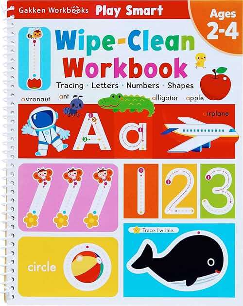 Play Smart Wipe-Clean Workbook: Ages 2-4: Tracing, Letters, Numbers, Shapes - Image 1