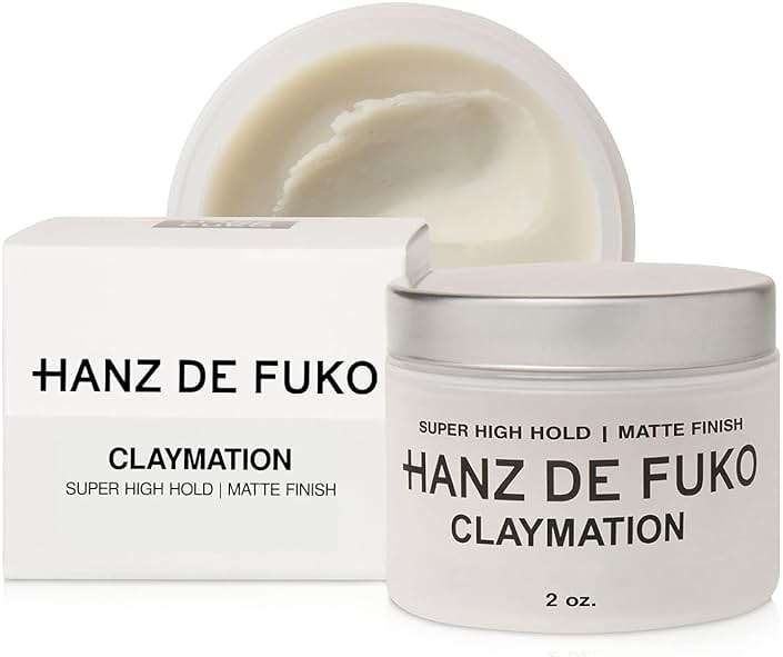 Hanz de Fuko Claymation – Premium Men’s Hair Styling Clay for a Super High Hold, Matte Finish – Clay & Wax Hybrid, Ideal Texture Product for Straight, Wavy and Thick Hair Types – 2 oz, Travel Size - Image 1