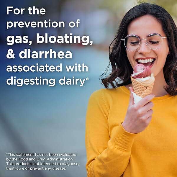 Lactaid Original Strength 9000 FCC Lactase Enzyme Unflavored Caplets Works Fast for Lactose Intolerance, Helps Prevent Gas, Bloating, and Diarrhea Associated with Dairy, 120 Ct - Image 3