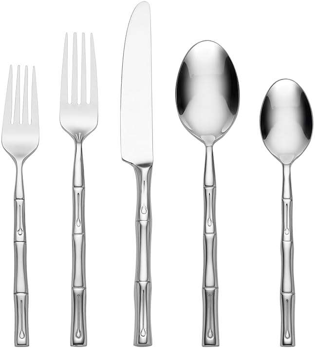 Hampton Forge Hampton Signature – Bamboo – 20 Piece Flatware Set, Service for 4 - Image 1