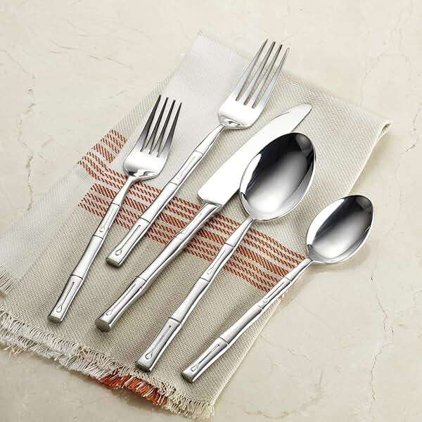 Hampton Forge Hampton Signature – Bamboo – 20 Piece Flatware Set, Service for 4 - Image 2