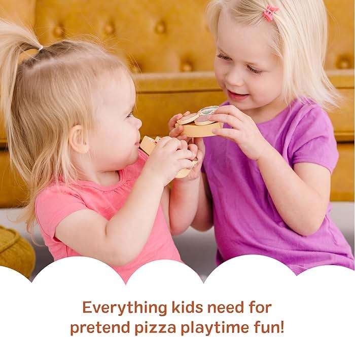 Melissa & Doug Wooden Pizza Party Play Set, 36 Self-Stick Toppings, Pizza Toy Kitchen Set & Play Kitchen Accessories, Preschool Toys for Boys & Girls 3+ - Image 7