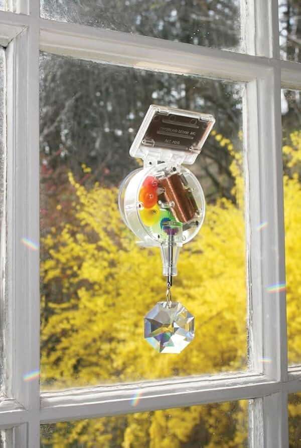 Kikkerland Solar Powered Rainbow Maker – Prism Suncatcher, Fun Home Window Decor – Unique Gift for Christmas & Birthdays – Single Crystal - Image 2