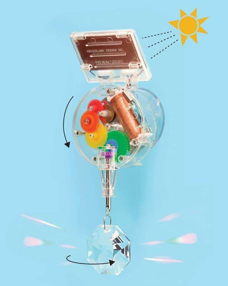 Kikkerland Solar Powered Rainbow Maker – Prism Suncatcher, Fun Home Window Decor – Unique Gift for Christmas & Birthdays – Single Crystal - Image 4