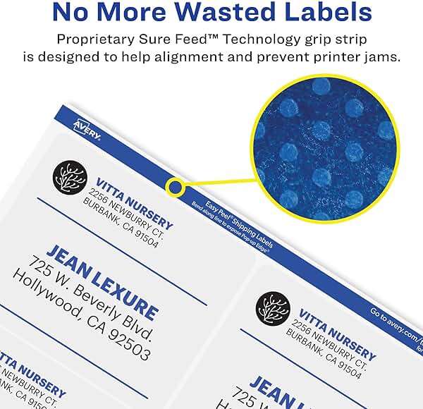 Avery Printable Shipping Labels with Sure Feed, 2" x 4", Matte Clear, 500 Blank Mailing Labels (5663) - Image 4