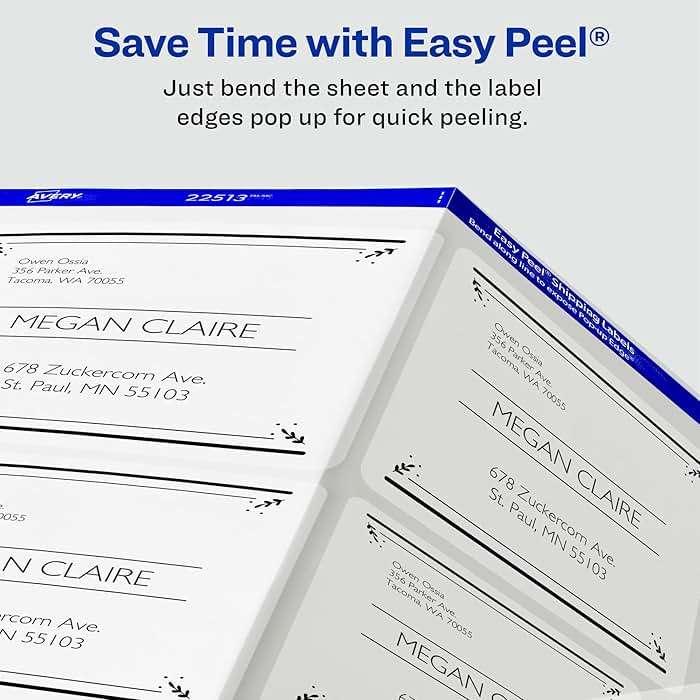 Avery Printable Shipping Labels with Sure Feed, 2" x 4", Matte Clear, 500 Blank Mailing Labels (5663) - Image 5
