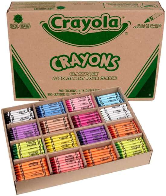 Crayola Bulk Crayon Classpack - 800ct (16 Colors), Bulk Teacher Supplies & Classroom Essentials for School, Arts & Crafts Crayons for Kids, Ages 3, 4, 5 - Image 2