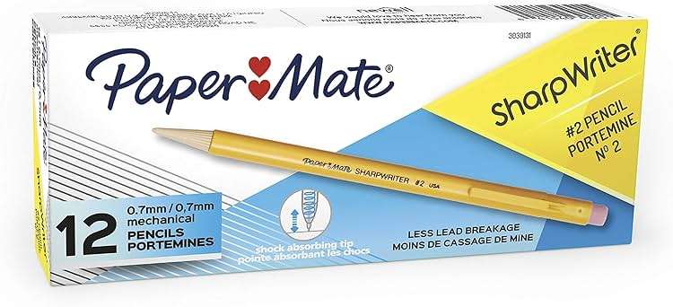 Paper Mate SharpWriter Mechanical Pencils, 0.7mm, HB #2, Yellow, 12 Count - Image 4