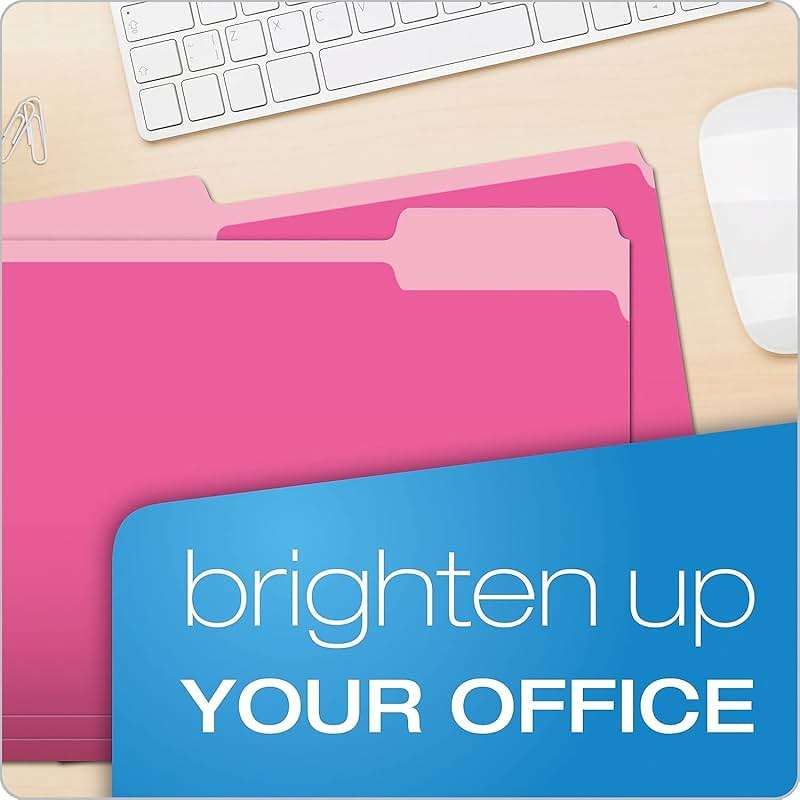 Pendaflex Two-Tone Color File Folders, Letter Size, 1/3 Cut, Pink, 100 Per box (152 1/3 PIN), 12 x 9.88 x 2.38 inches - Image 6