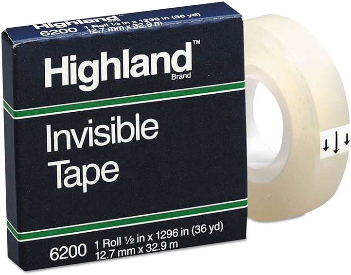 Highland 6200 Invisible Tape, 1/2" x 1296" - Product Image