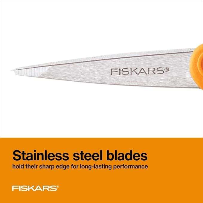 Fiskars Premier No. 5 Micro-Tip Orange-Handled Fabric Scissors, Double Loop Handle, Sewing and Craft Scissors, Orange - Image 4