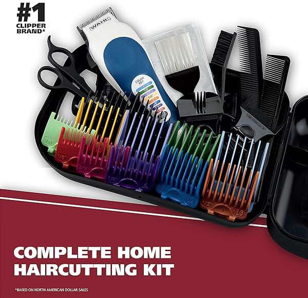 Wahl Clipper USA Color Pro Complete Haircutting Kit with Easy Color Coded Guide Combs - Corded Clipper for Hair Clipping & Grooming Men, Women, & Children - Model 79300-1001M - Image 2