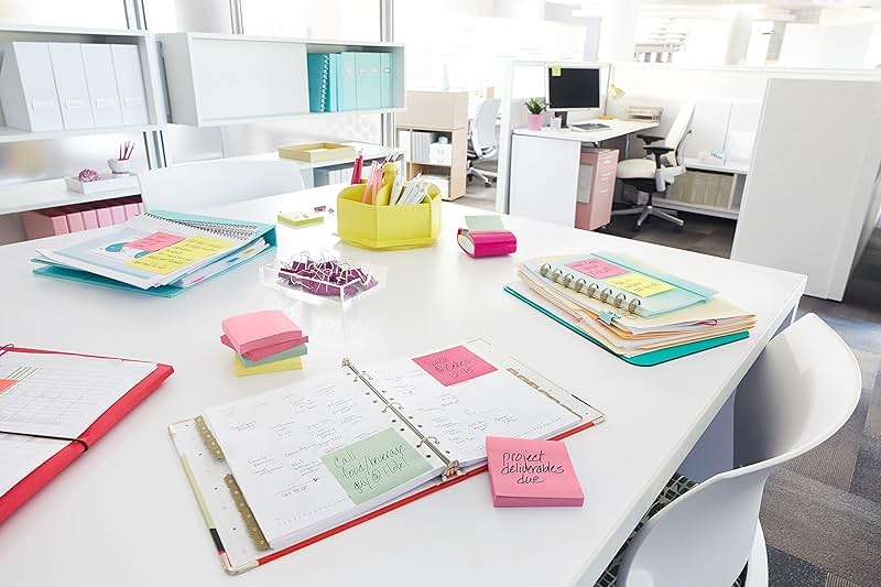 Post-it Pop-up Notes, 6 Sticky Note Pads, 3 x 3 in., School Supplies, Office Products, Accordion Sticky Notes Work with Pop-Up Note Dispenser, Beachside Café Collection - Image 2
