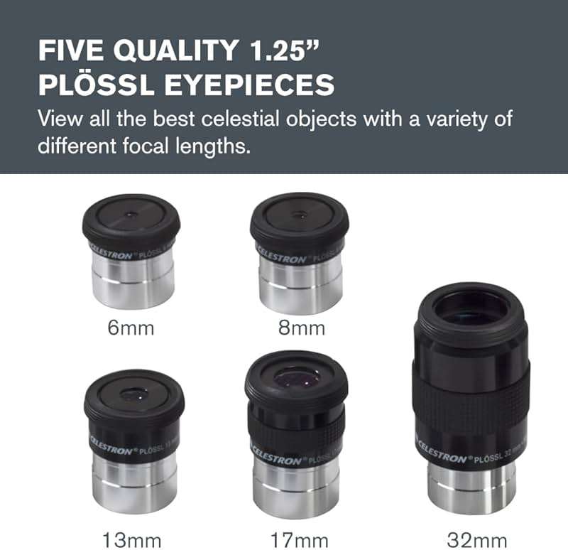 Celestron Accessory Kit with Five 1.25" Plossl Eyepieces, 2x Barlow and Filter Set - Image 2