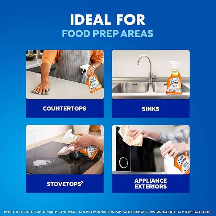 Lysol Pro Kitchen Spray Cleaner and Degreaser, Antibacterial All Purpose Cleaning Spray for Kitchens, Countertops, Ovens, and Appliances, Citrus Scent, 22oz - Image 3